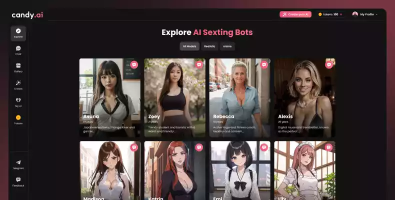 Candy.ai Interface